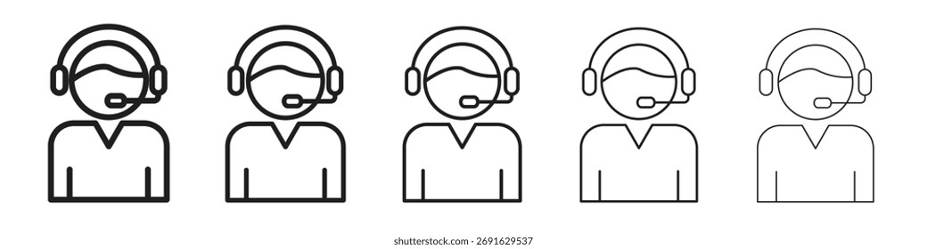 Ícone do Callcenter logotipo definir conceito ilustração de vetor de estoque.