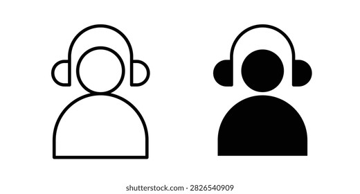 Callcenter icon outline elements kit
