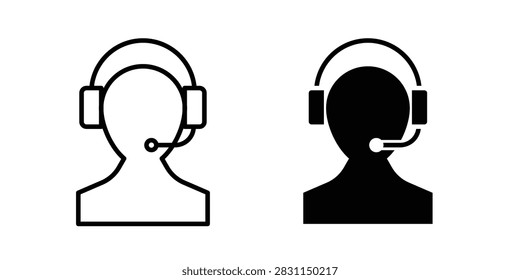 Callcenter icon simple drawings set