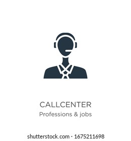 Callcenter icon vector. Trendy flat callcenter icon from professions collection isolated on white background. Vector illustration can be used for web and mobile graphic design, logo, eps10