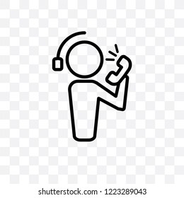 Callcenter vector linear icon isolated on transparent background, Callcenter transparency concept can be used for web and mobile