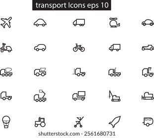 callection of Transport  icons in VECTOR form OR Transport VECTOR set