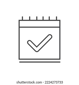 Callendar chceck linear simple icon