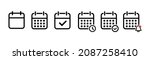 Callendar icon. Calendar planner icon collection. Reminder organizer event signs. Calendar notification icon. Business plan schedule. Stock vector