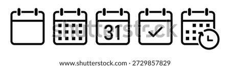 Callendar icon vector. Calendar planner icon collection. Reminder organizer event signs. Calendar notification icon. Business plan schedule.