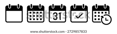 Callendar icon vector. Calendar planner icon collection. Reminder organizer event signs. Calendar notification icon. Business plan schedule.