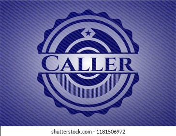 Caller badge with jean texture