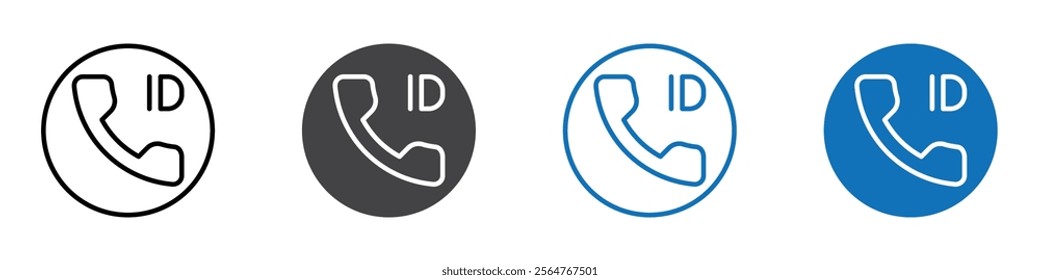 Caller id icon flat editable icon mark set.