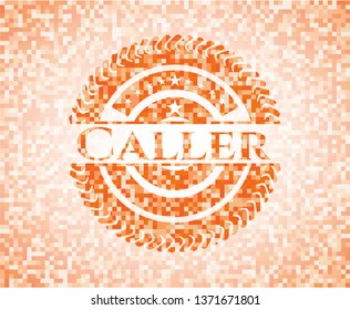 Caller orange mosaic emblem with background