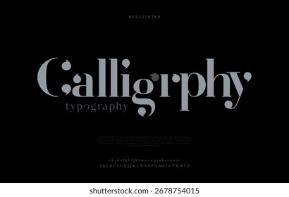 Calligarphy, elegant alphabet letters font classic modern serif lettering minimal fashion logo design typography decoration fonts for brands