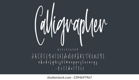 Calligrapher script handwritten font Best Alphabet Alphabet Brush Script Logotype Font lettering handwritten