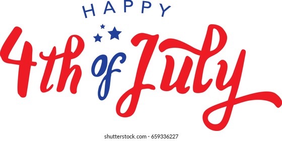 Calligraphic 4th of July Vector Typography