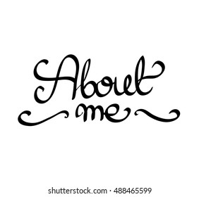 Calligraphic About me vector