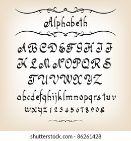Calligraphic alphabet