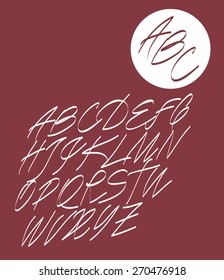  Calligraphic alphabet. Design elements can be used for invitation, congratulation. Digital illustration