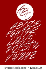  Calligraphic alphabet. Design elements can be used for invitation, congratulation. Digital illustration