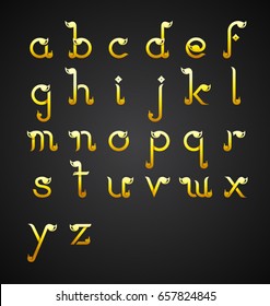 Calligraphic alphabet design in Thai style-Vector Illustration