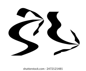 Calligraphic arrows direction indicators diagram
