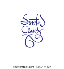 Calligraphic Autograph Of Santa Claus. Santa's Signature On A Card Or Gift. For Postcard, Banner, Poster, Social Media. Vector