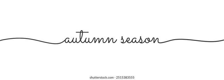 Calligraphic autumn season text in ballpoint pen style isolated on white background. Rounded autumn season sign in script text in lower caps. The word spooky written in ballpoint style . Vector.