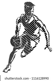 Calligraphic Basketball Dribble