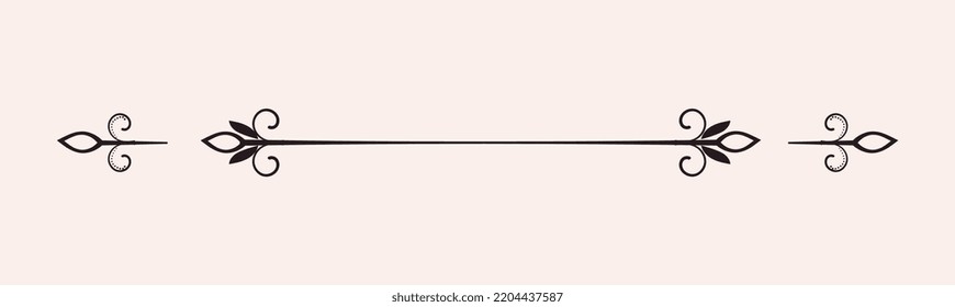 Calligraphic black frame. Template, layout or mockup. Graphic element for website. Decoration, place for text and presentation. Border and ornament in classical style. Cartoon flat vector illustration