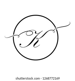 Calligraphic, black script letter k