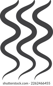 Calligraphic black waves symbol. Decorative vertical lines