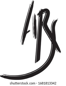 Kalligrafische Schwarz-Weiß-Schrift. Vektorillustration-Grafik, Illustration für Hintergrund, Poster oder Druck auf einem T-Shirt. Latein. Kunst