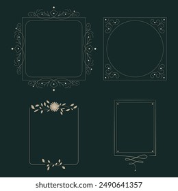 diseño único de colección de borde caligráfico