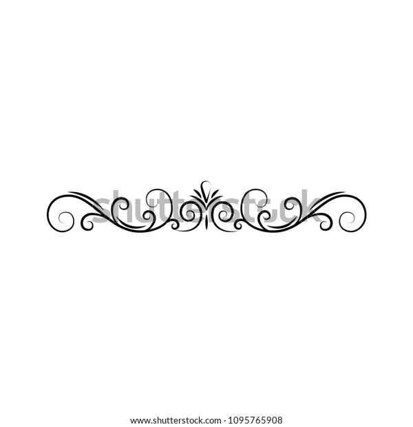 Calligraphic Border Page Decoration Swirls Filigree Stock Vector ...