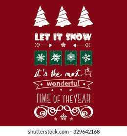 calligraphic Christmas card 