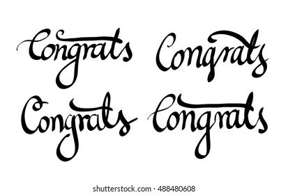 Calligraphic Congrats lettering vector 
