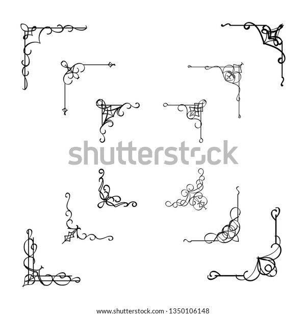 Calligraphic Corner Frame Divider Element Classic Stock Vector (royalty 