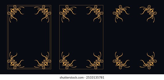 Marco caligráfico de la esquina y decoración de la página, ornamento floral, diseño de Vector, ornamento floral del oro, menú de la Boda y del restaurante, marco floral de la foto para la imagen, Elementos florales para el diseño