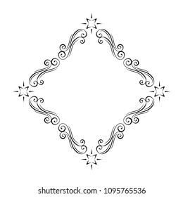 Calligraphic corners, ornate frames, decorative design elements. Wedding invitation, Holiday greeting card, Save the date card. Vector illustration.