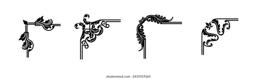 Calligraphic corners and text dividers	