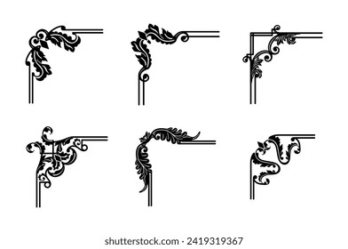 Calligraphic corners and text dividers	