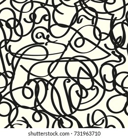 calligraphic curved lines pattern