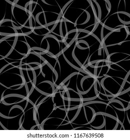 calligraphic curved lines pattern on black background eps10