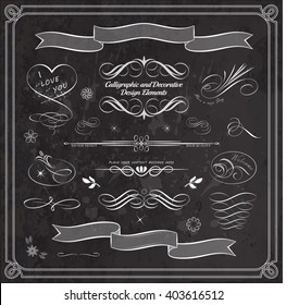 Calligraphic Decorative Design Elements, Vintage Collection Set