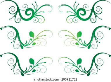 Calligraphic decorative element with line