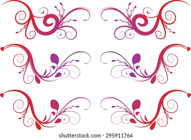 Calligraphic decorative element with line
