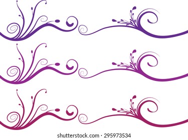 Calligraphic decorative element with line