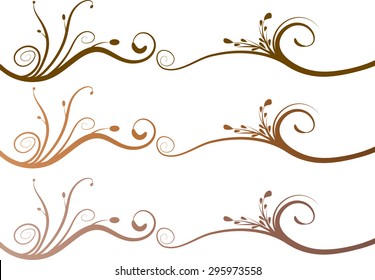 Calligraphic decorative element with line