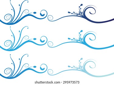 Calligraphic decorative element with line