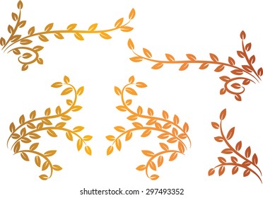 Calligraphic decorative element with line