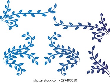 Calligraphic decorative element with line