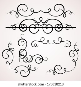 Calligraphic decorative elements.