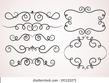 Calligraphic decorative elements.